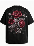 SAVAGE SOUL 🥀🖤
Black base • Deep red roses • Gothic vibes
Heavyweight cotton | Oversized fit