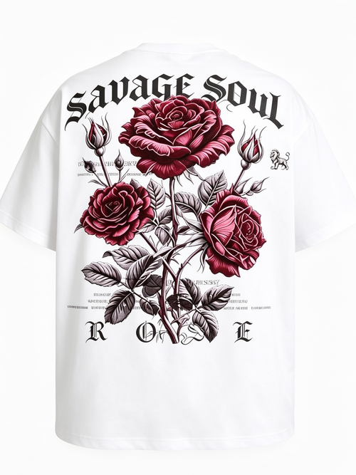 SAVAGE SOUL 🥀🖤
Black base • Deep red roses • Gothic vibes
Heavyweight cotton | Oversized fit